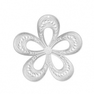 Bedels van Stainless steel Roestvrij staal (RVS) bohemian flower Silver