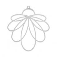 Bedels van Stainless steel Roestvrij staal (RVS) bohemian flower Silver