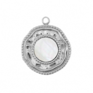 Bedels van Stainless steel Roestvrij staal (RVS) shell irregular Silver-white (natuurlijke kleur)