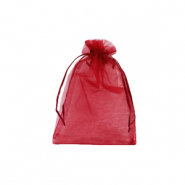 Organza sieradenzakje 7x9cm Cherry pink