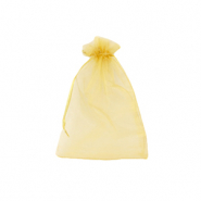 Organza sieradenzakje 7x9cm Golden yellow