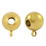 Kralen van Stainless steel Roestvrij staal (RVS) met oog 10mm Gold