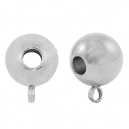 Kralen van Stainless steel Roestvrij staal (RVS) met oog 10mm Silver