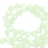 Facet kralen top quality disc 6x4mm Mint green