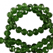 Facet kralen top quality disc 3x3mm Emerald green