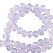Facet kralen top quality disc 4x3mm Light violet purple
