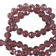 Facet kralen top quality disc 4x3mm Magenta purple