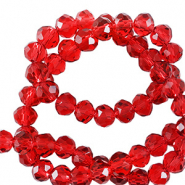 Facet kralen top quality disc 4x3mm Candy red