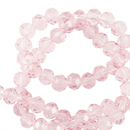 Facet kralen top quality disc 4x3mm Pale pink