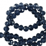 Facet kralen top quality disc 3x2mm Navy blue