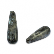 Kralen natuursteen labradoriet drop Shimmery grey