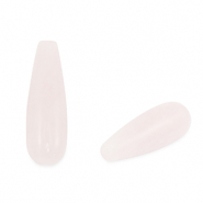 Kralen natuursteen rozenkwarts drop Light pink