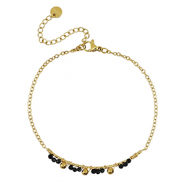 Armbanden van Stainless steel Roestvrij staal (RVS) Gold-black