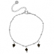 Armbanden van Stainless steel Roestvrij staal (RVS) star Silver-black