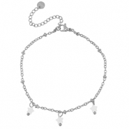 Armbanden van Stainless steel Roestvrij staal (RVS) star Silver-white
