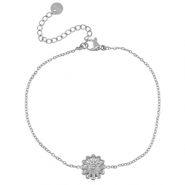 Armbanden van Stainless steel Roestvrij staal (RVS) flower Silver