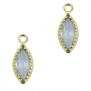 Hanger van Crystal Glass oval Grey blue-gold