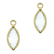 Hanger van Crystal Glass oval Light sky blue-gold