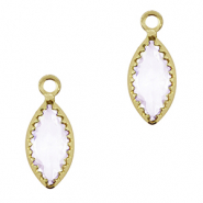 Hanger van Crystal Glass oval Light lilac-gold