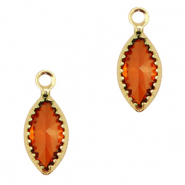 Hanger van Crystal Glass oval Red-gold