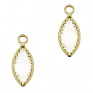 Hanger van Crystal Glass oval Crystal-gold