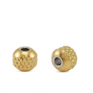 Kralen van Stainless steel Roestvrij staal (RVS) 6mm Gold