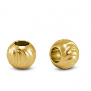 Kralen van Stainless steel Roestvrij staal (RVS) 8mm Gold