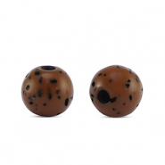 Polaris kralen 6 mm rond Sassi Chestnut brown-black