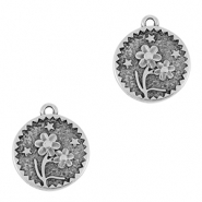 Metaal bedels DQ flower Antiek zilver (nikkelvrij)