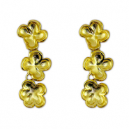 Oorbellen van Stainless steel Roestvrij staal (RVS) oorstekers flower Gold