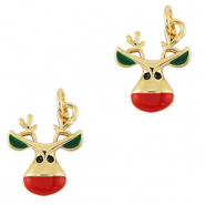TQ metaal brass bedels reindeer Gold
