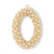Oorbellen van facet oval Vanilla yellow