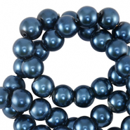 Glasparels rond 6mm Dark blue