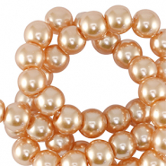 Glasparels rond 6mm Peach pink