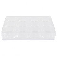Sieraden display opbergbox met 12 ronde bakjes Transparant
