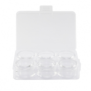 Sieraden display opbergbox met 6 ronde bakjes Transparant