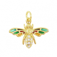 Brass TQ metaal bedels zirkonia bee Gold