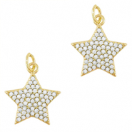 Brass TQ metaal bedels zirkonia star Gold