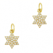 Brass TQ metaal bedels zirkonia star Gold