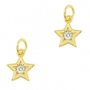 Brass TQ metaal bedels zirkonia star Gold