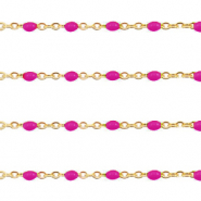 Benodigdheden van Stainless steel Roestvrij staal (RVS) jasseron 1mm Magenta pink-goud