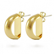 TQ metaal brass oorstekers Goud