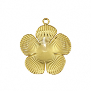 Roestvrij stalen (RVS) Stainless steel bedel flower Gold