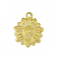 Roestvrij stalen (RVS) Stainless steel bedel sunflower Gold
