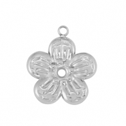 Roestvrij stalen (RVS) Stainless steel bedel flower Silver