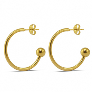 Oorbellen van Stainless steel Roestvrij staal (RVS) 25mm Gold