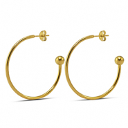 Oorbellen van Stainless steel Roestvrij staal (RVS) 38mm Gold