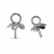 Benodigdheden van Stainless steel Roestvrij staal (RVS) eindkapjes voor kralen Silver
