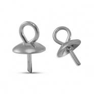 Benodigdheden van Stainless steel Roestvrij staal (RVS) eindkapjes voor kralen Silver