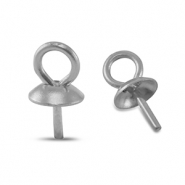 Benodigdheden van Stainless steel Roestvrij staal (RVS) eindkapjes voor kralen Silver